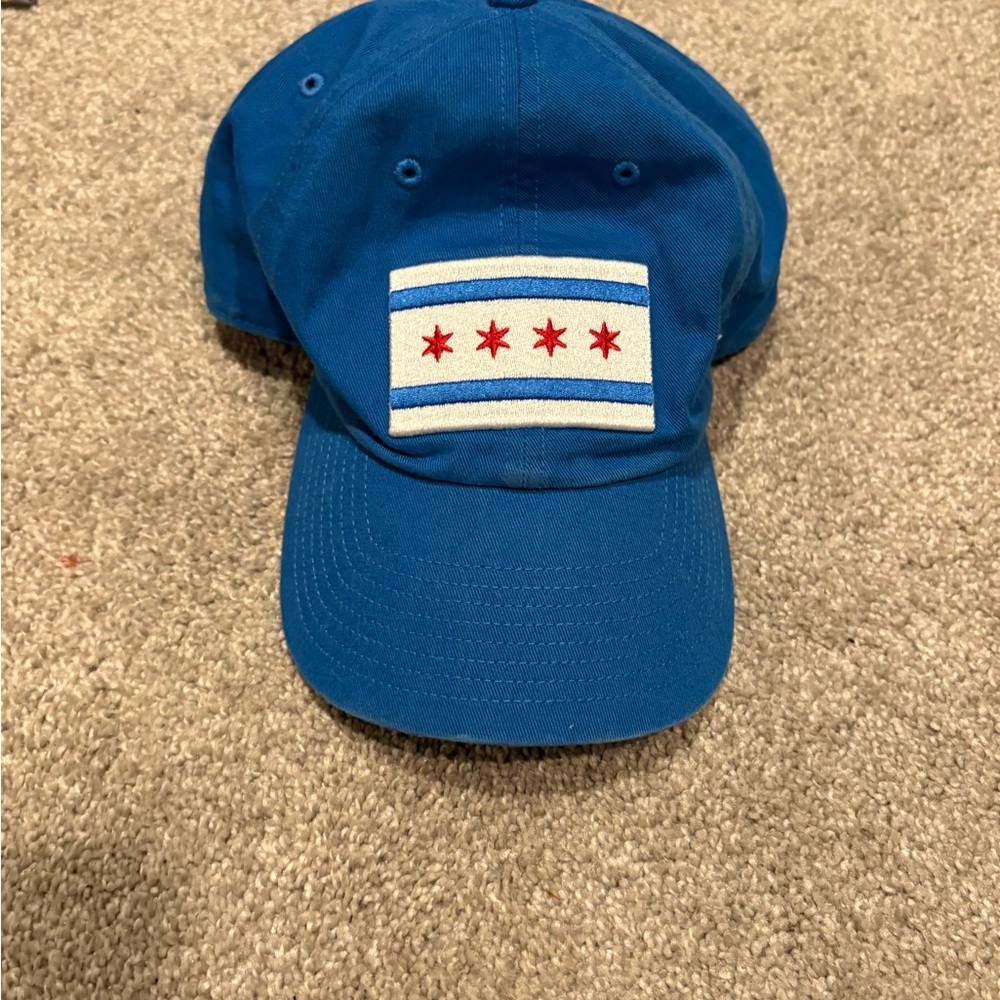 Blue Cap with Chicago Flag Design
